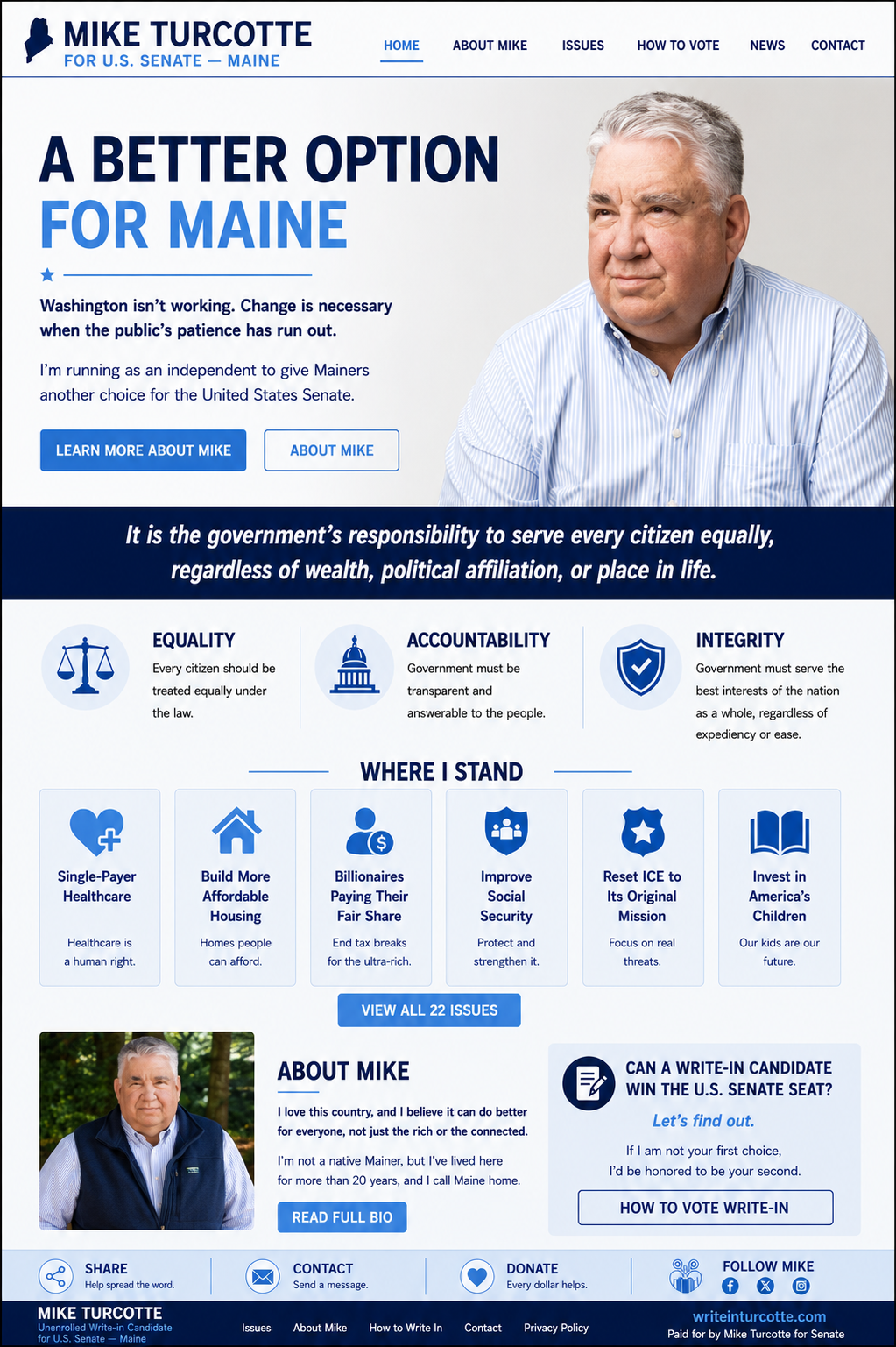 Home campaign page